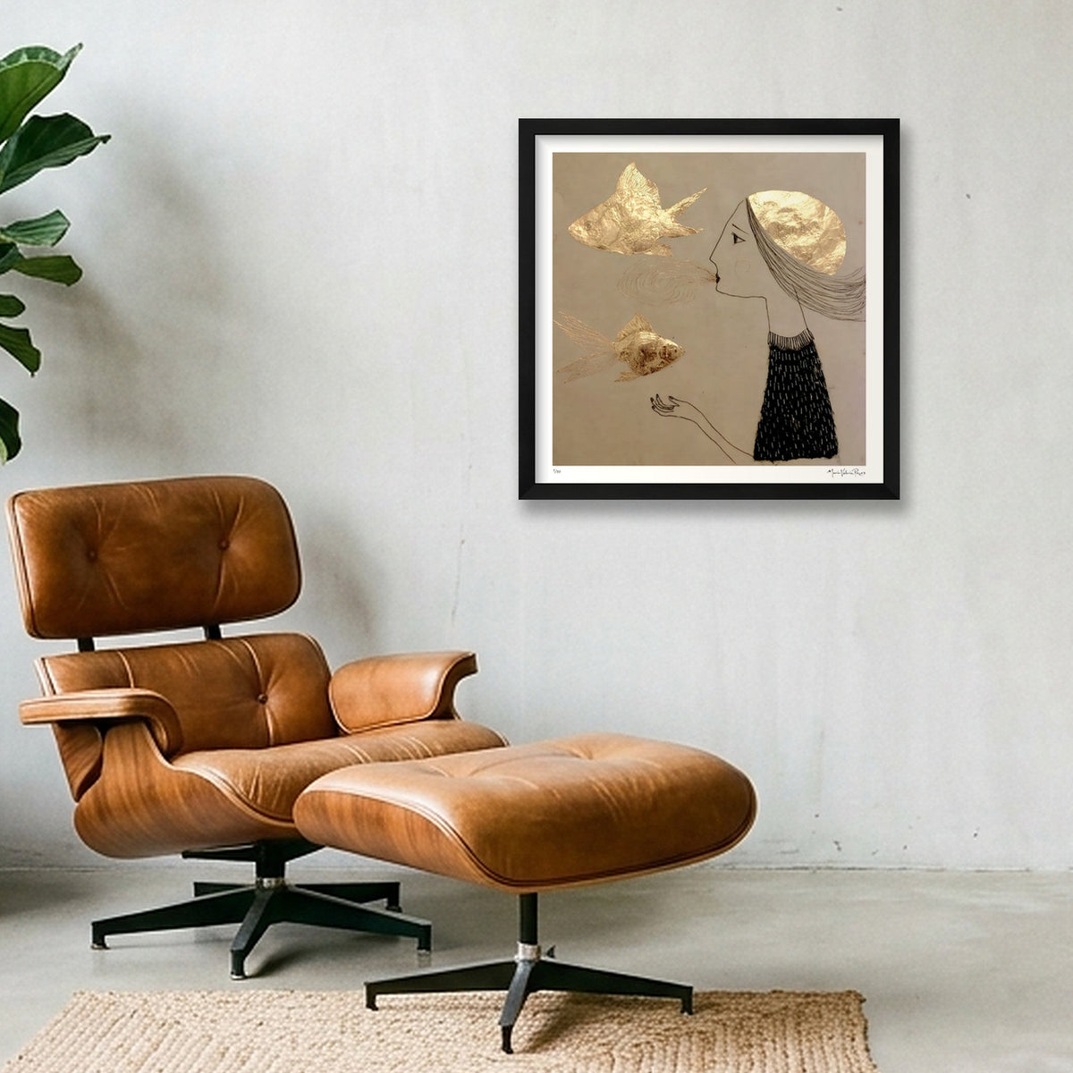 The Secret Life of Unspoken Things — 40×40cm, 16×16" Black Frame